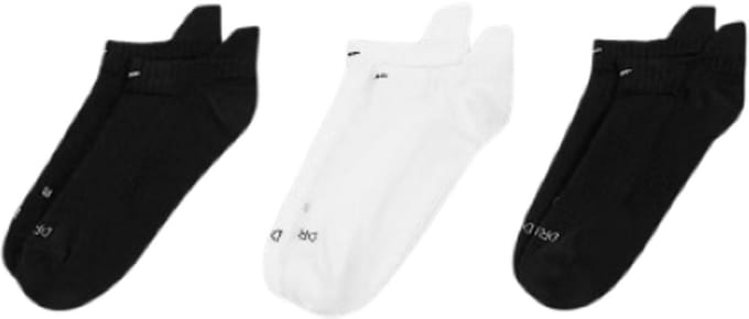Nike Everyday Korte Sokken - 3-Pak Wit/ZWART -Maat 34-38