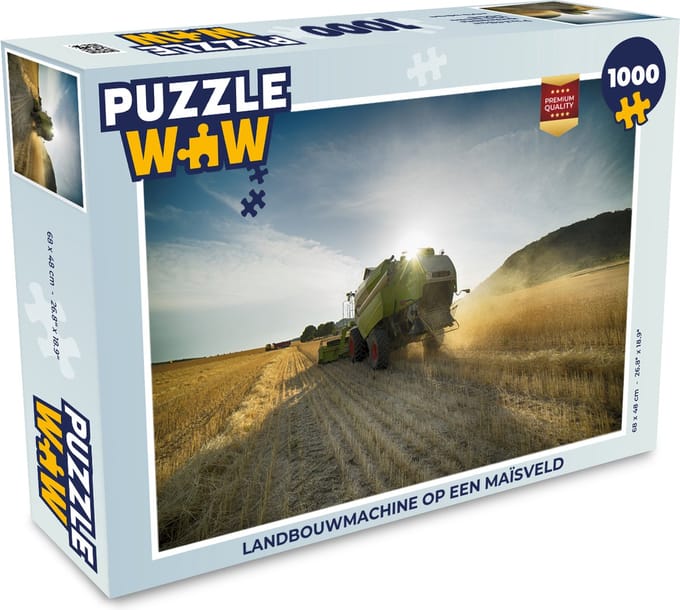 Puzzel Landbouwmachine op een maïsveld - Legpuzzel - Puzzel 1000 stukjes volwassenen
