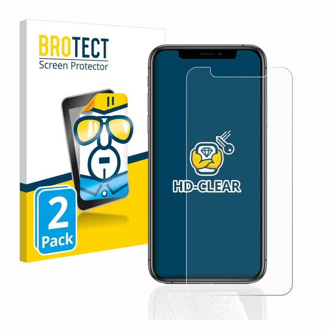 BROTECT - Screenprotector voor Apple iPhone Xs / 11 Pro - Folie Beschermfolie transparant 2 Stuks
