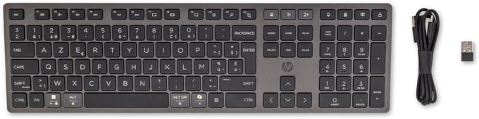 HP 720 Multi-Device Rechargeable Wireless Keyboard- AZERTY- ISO Enter- Zwart