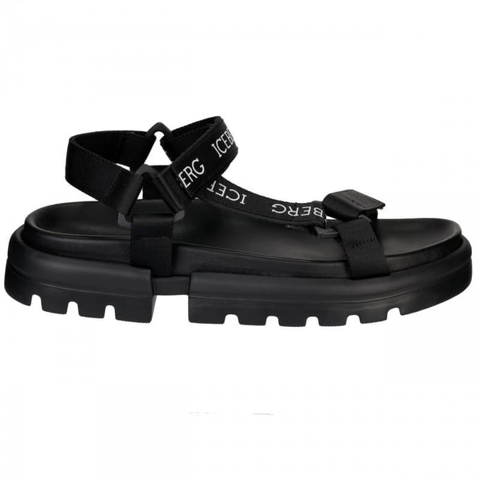 Iceberg heren leren sandalen nieuw italië - Maat: 43 black
