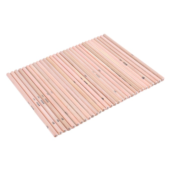 30 pcs Crayon HB Hexagonal Écriture Douce Empêche la Casse Crayon en Bois pour Esquisse Dessin white