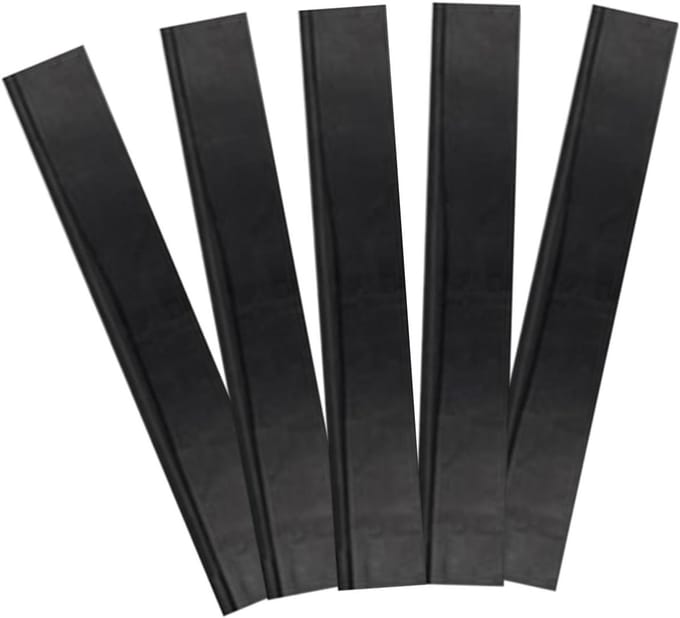 Wisserrubber Vervanging - Rubberen Strips - Glas Reinigen - Effectieve Vlekverwijdering - 5 Stuks - Zwart