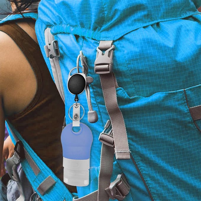 Distributeur de désinfectant pour les mains Portable, bouteilles de voyage vides pour articles de toilette avec extensible 3 pièces gray