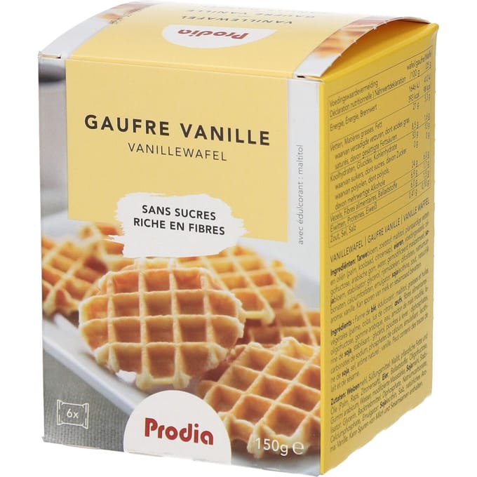 Prodia Wafel Vanille + Zoetstof 150g 5687 Revogan