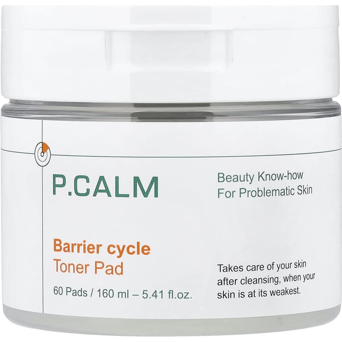 P.CALM Barrier Cycle Toner Pad 160ml/60pads white
