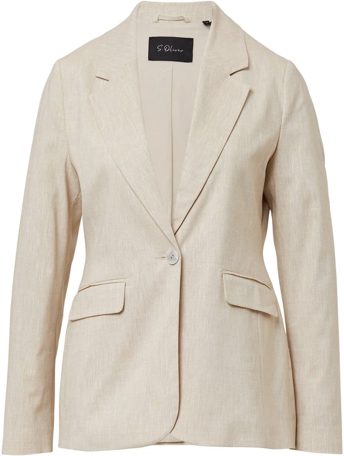 Slim fit blazer met linnen