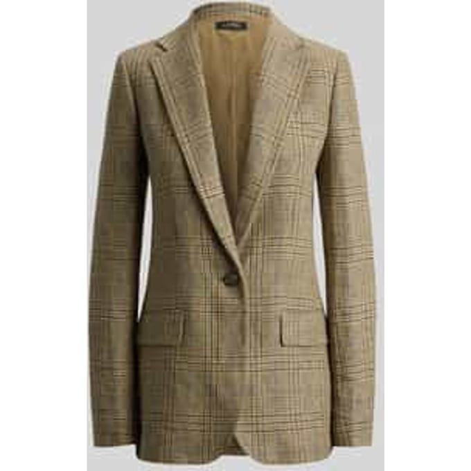 Regular fit longblazer van puur linnen