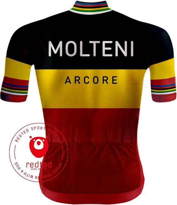 Retro Wielershirt Belgische Kampioenstrui Molteni - REDTED - 4XL