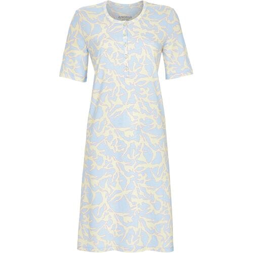 Ringella nachthemd blauw aderpatroon - Blauw - Maat - 52
