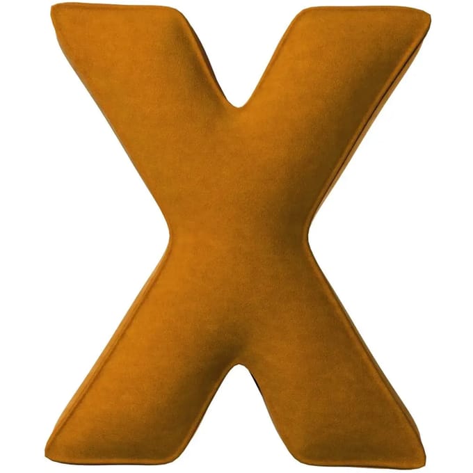 Kussen letter x Yellow Tipi Posh Velvet
