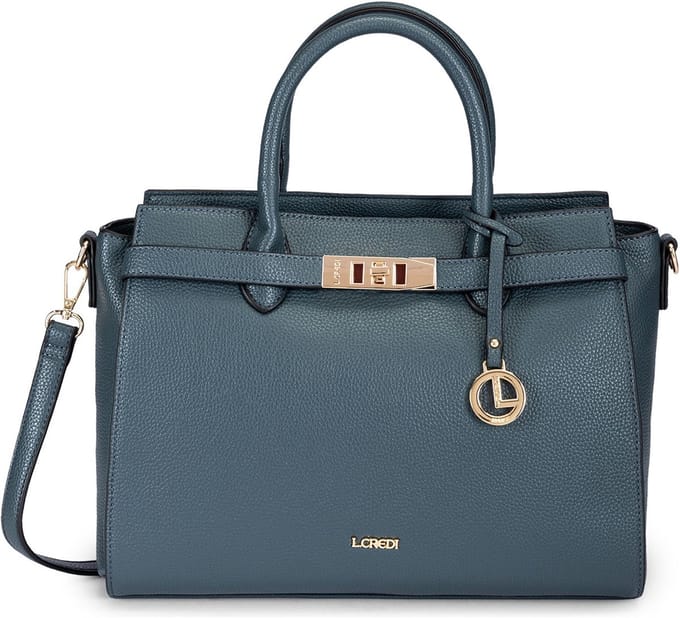 L.CREDI handtas schoudertas Konstanze Handle Bag Night Sea blauwgrijs