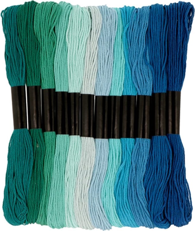12 turquoise katoenen draden 8 m - Artemio