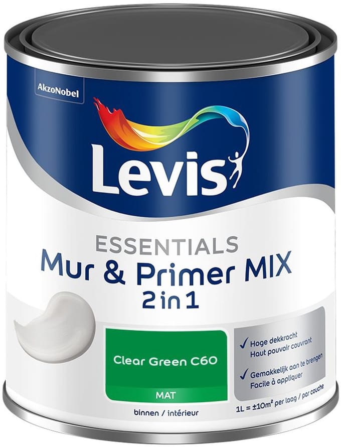 Levis - Essentials Mur & Primer Mix - Clear Green C60 - Mengverf - 1 L
