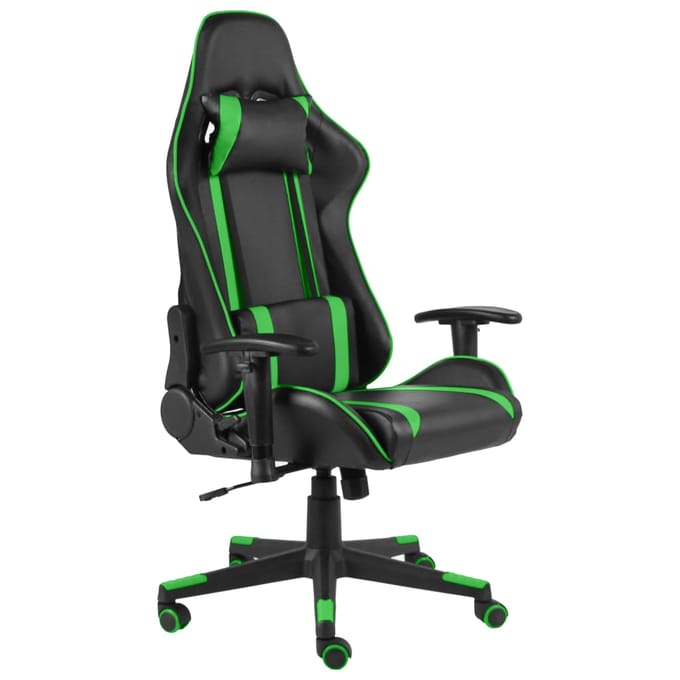 vidaXL - Gamestoel - draaibaar - PVC - groen