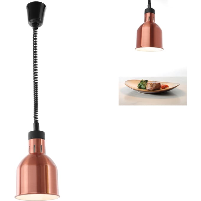 HENDI Verstelbare warmtelamp – cilindrisch – koper – ⌀175x(H)250mm – 230V/250W