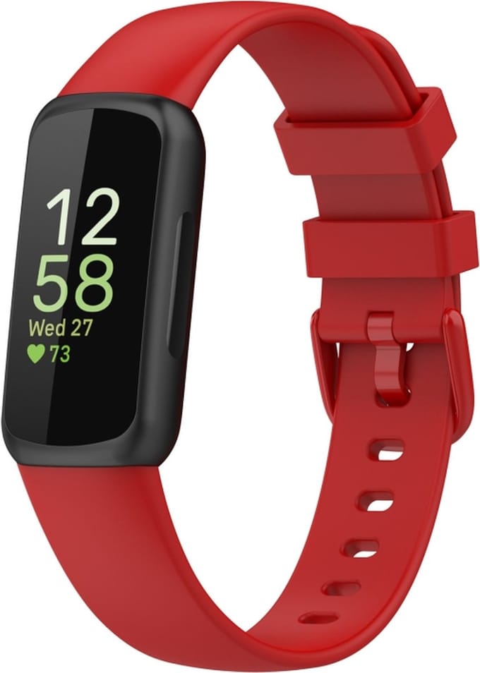 Siliconen bandje - geschikt voor Fitbit Inspire 3 - maat S/M - rood