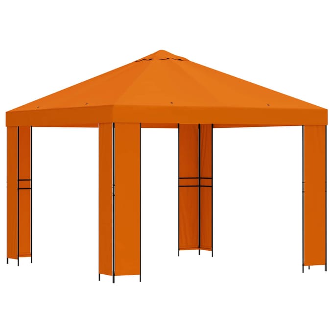 vidaXL - Prieel - 3 - x - 3 - m - Oranje - Polyester - en - Staal - 190 - gsm