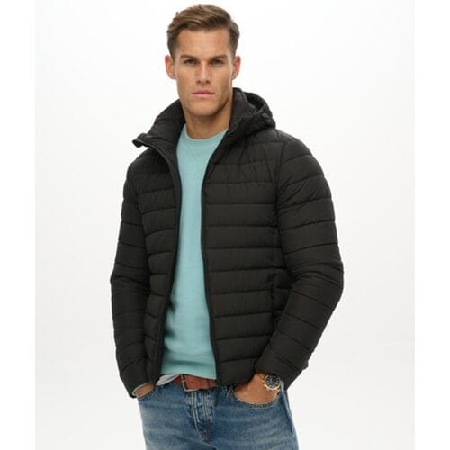 Superdry Fuji Jas Met Capuchon Black Grootte: S