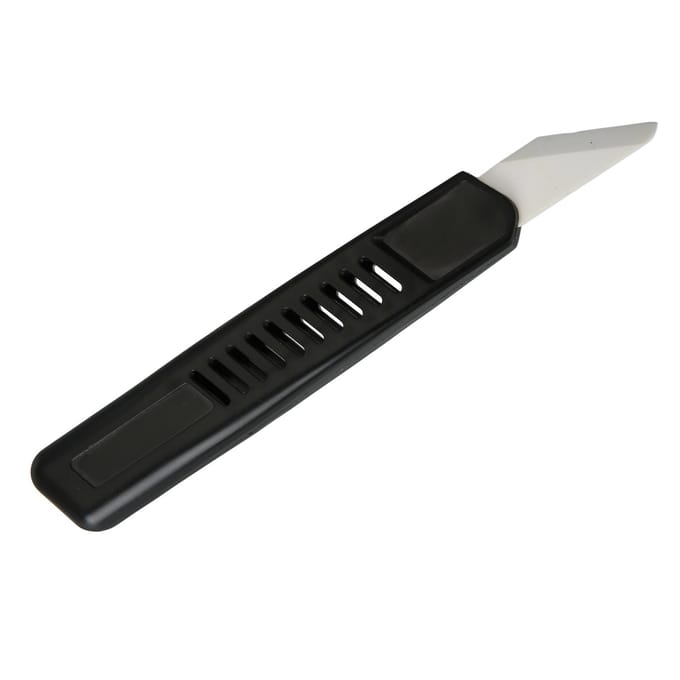 Leren Mes Keramisch Lemmet Plastic Handvat Compact Licht Duurzaam Leer Slijpmes voor Snijden black