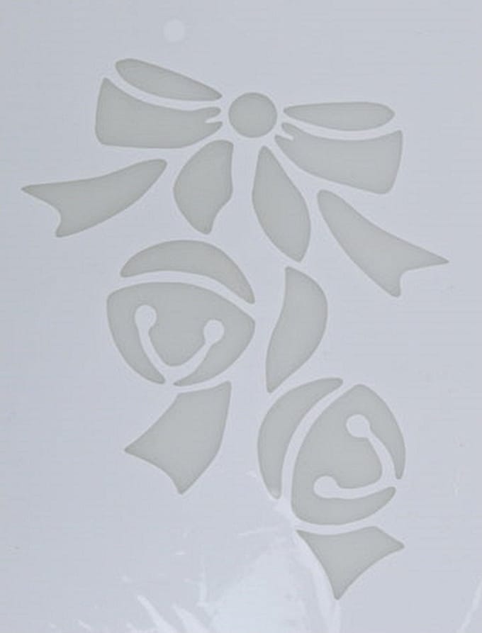 Kerst raamsjabloon kerstbelletjes - wit - 35 cm - raamdecoratie - kerstversiering - sneeuwspray sjabloon