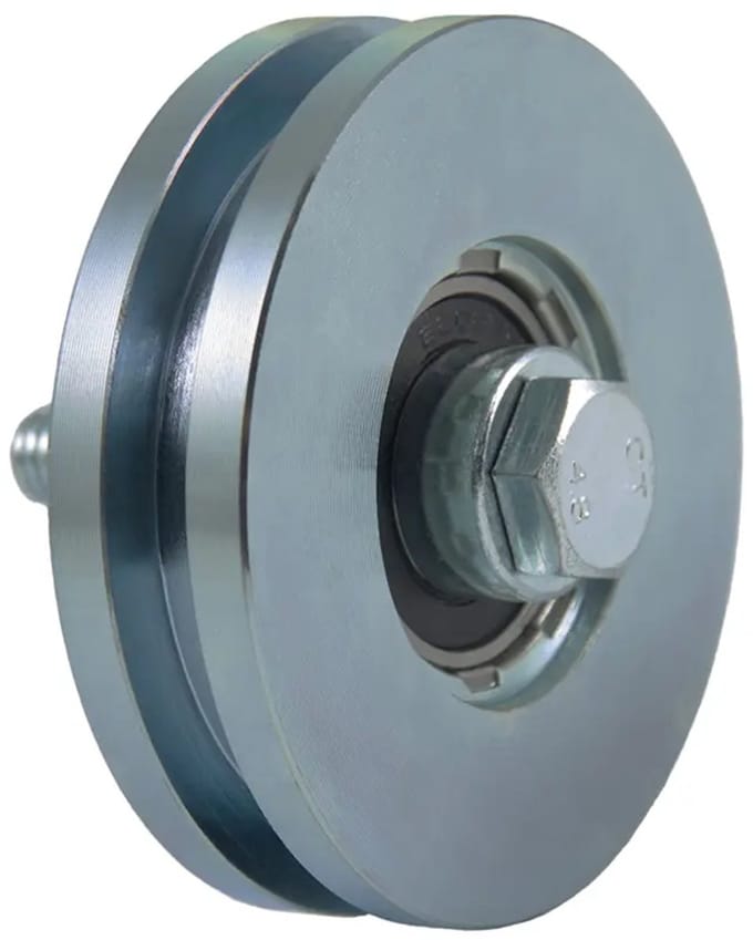 80 mm vierkant groefwiel met 1 kogellager