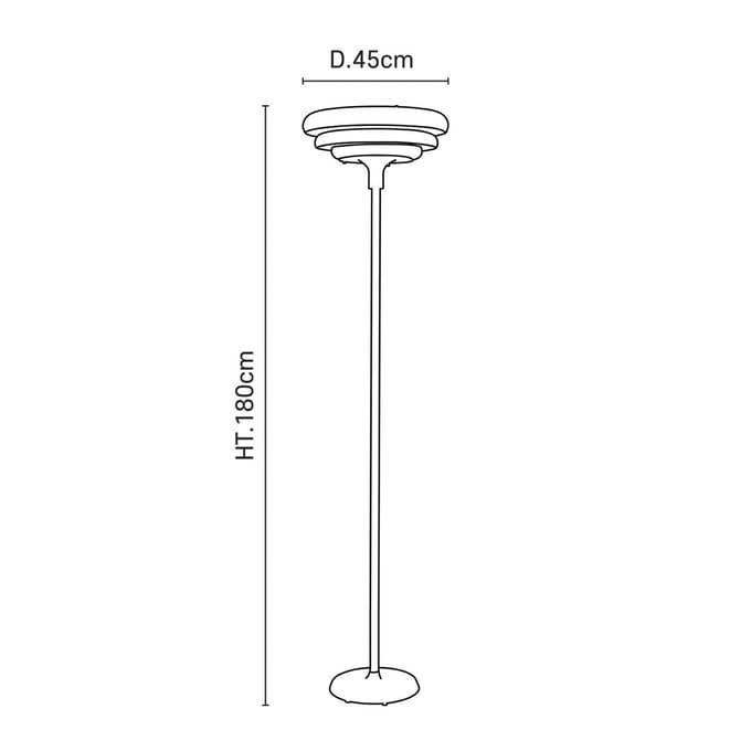 MARKET SET Vloerlamp Sunset, amber, glas, E27