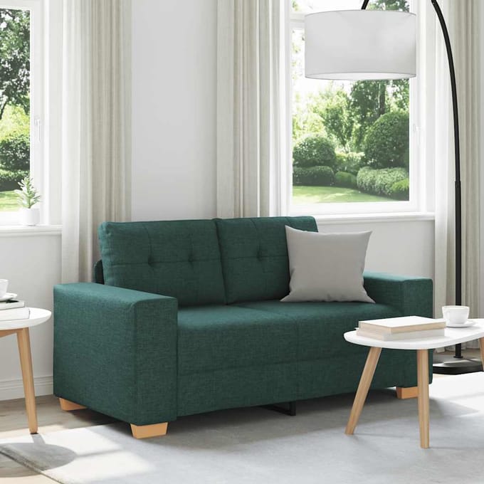 vidaXL - Loveseat - Sofa - Donkergroen - 160x77x82 - cm - Stof