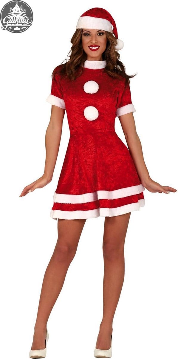 Kerstman Kostuum Jurk Kerstvrouw L