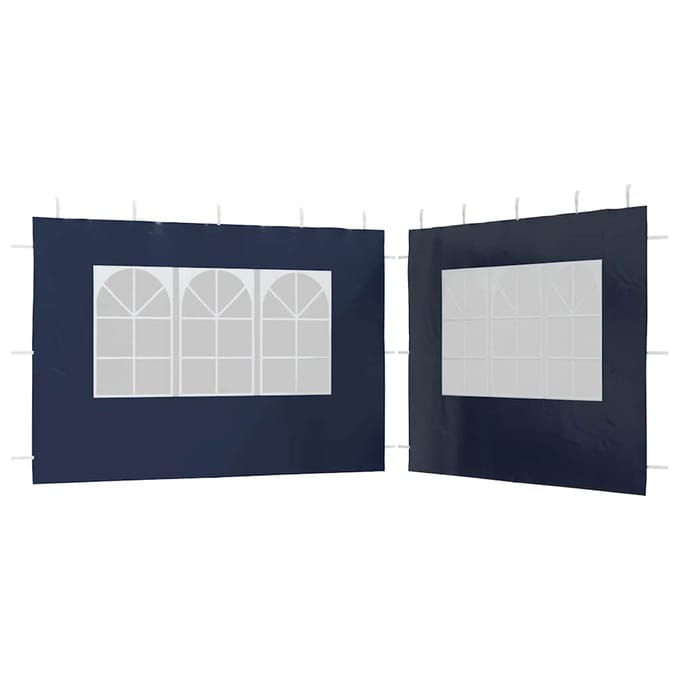 vidaXL - Tentwanden - met - raam - PE - blauw - 2 - st