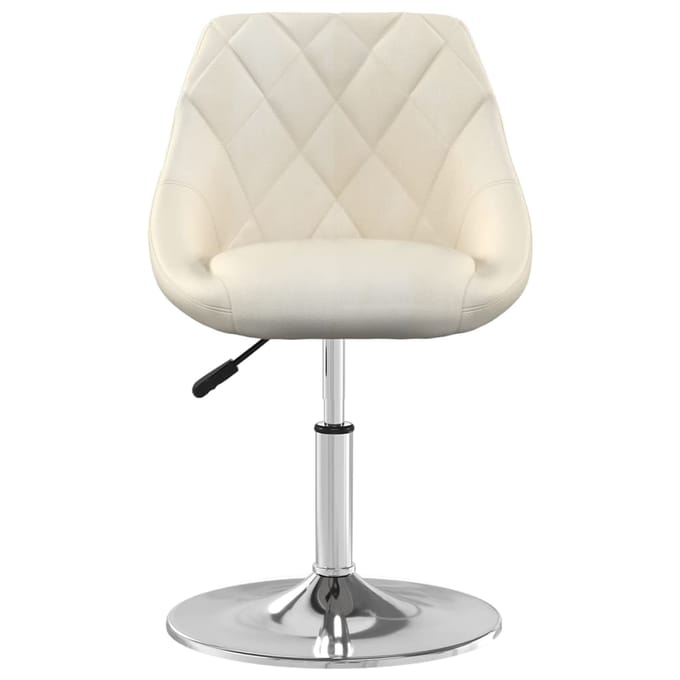 vidaXL - Eetkamerstoelen - draaibaar - 4 - st - fluweel - crèmekleurig