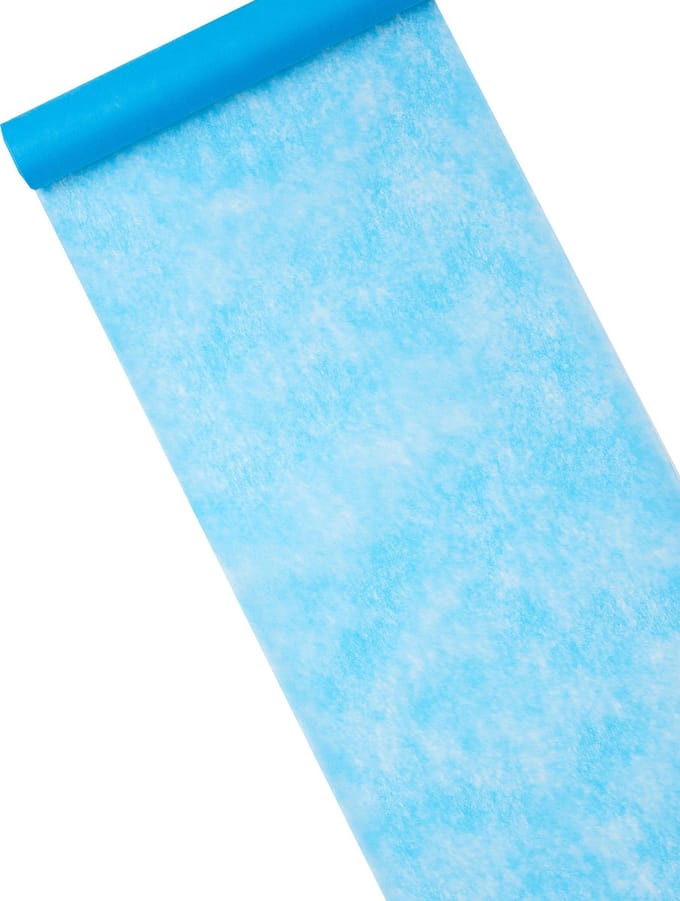 HOBI - Turquoise non-woven tafelloper 29 cm x 10 m, natuurlijke uitstraling