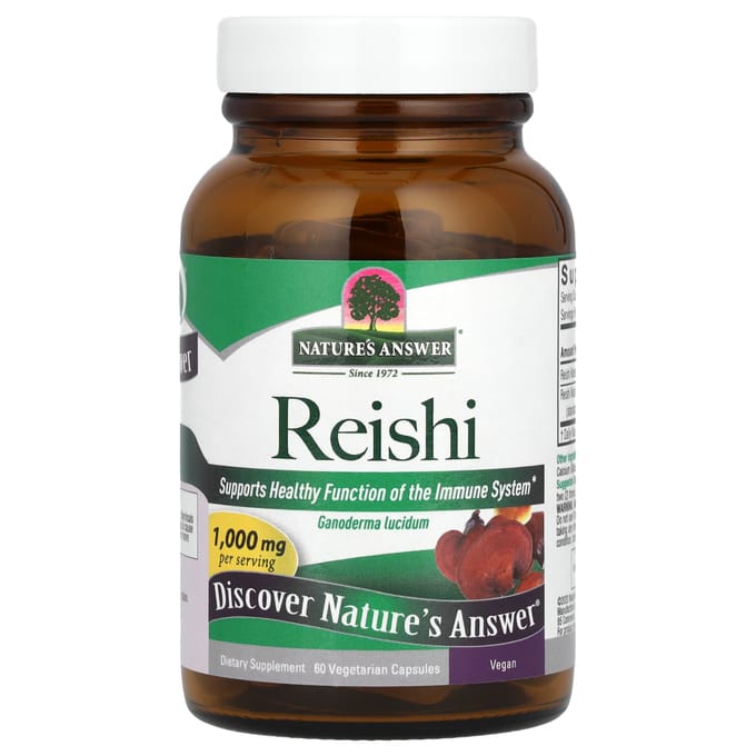 Nature'S Answer, Reishi Paddenstoel, 1.000Mg, 60 Plantaardige Capsules (500 mg per capsule)