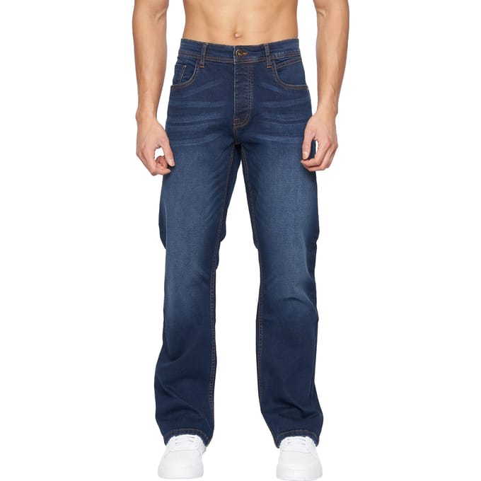 Crosshatch Heren Winsbury Bootcut Jeans (Donkere wasbeurt)