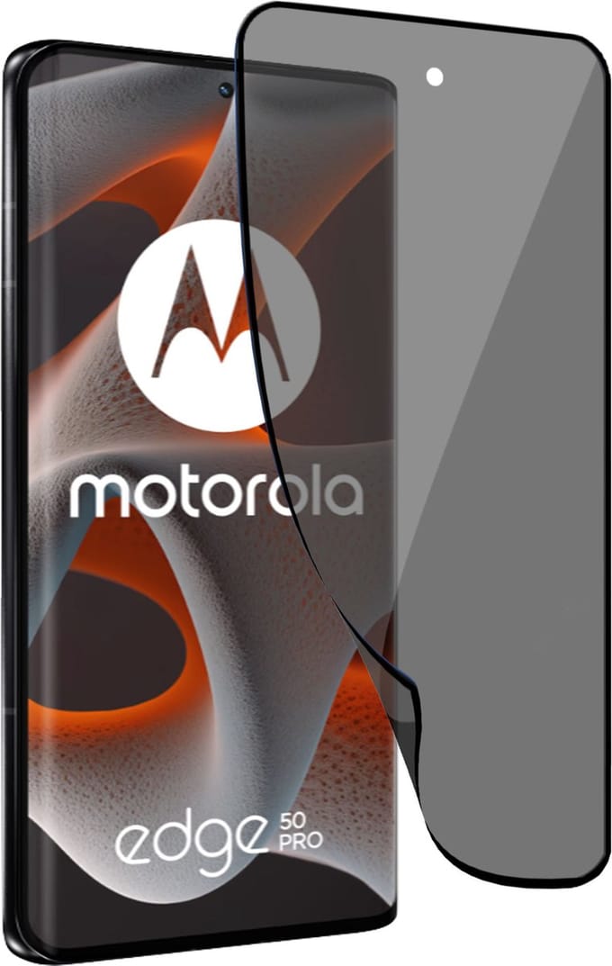 Geschikt voor Motorola Edge 50 Pro - Privacy Screenprotector - Beschermglas Folie - Privé GuardCover