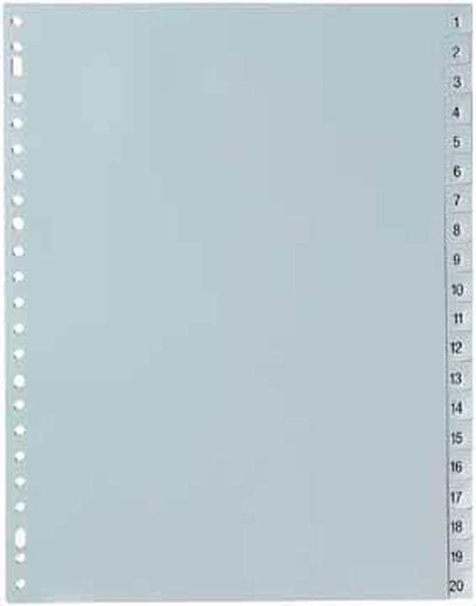 Tabbladen set 1-20, PP A4, 23 rings