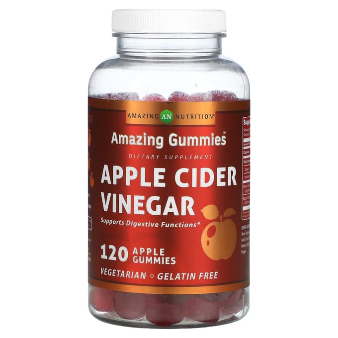 Geweldige voeding, geweldige gummies, appelazijn, appels, 120 gummies