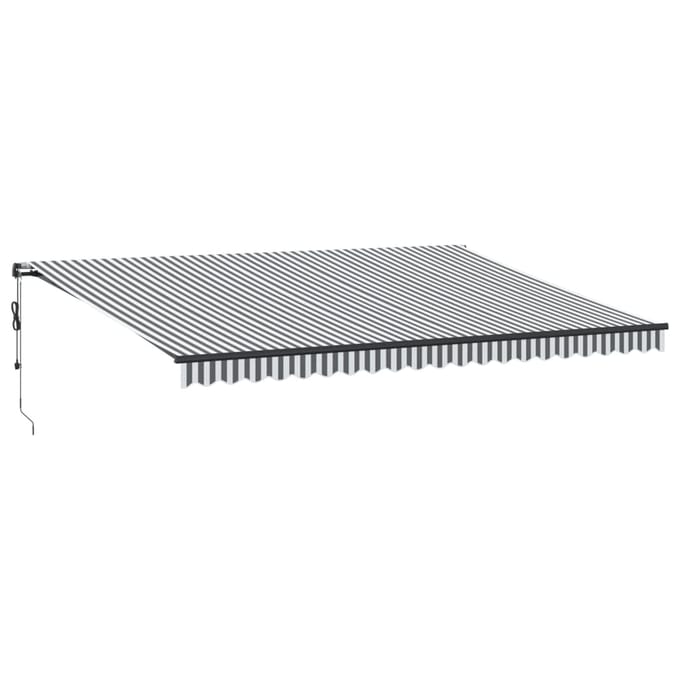 vidaXL - Uitschuifbare - luifel - Antraciet - en - Wit - 500 - × - 350 - cm - Polyester