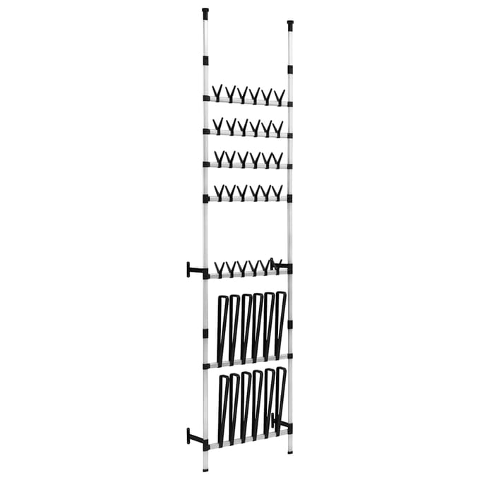 vidaXL - Schoenenrek - met - stangen - telescopisch - aluminium