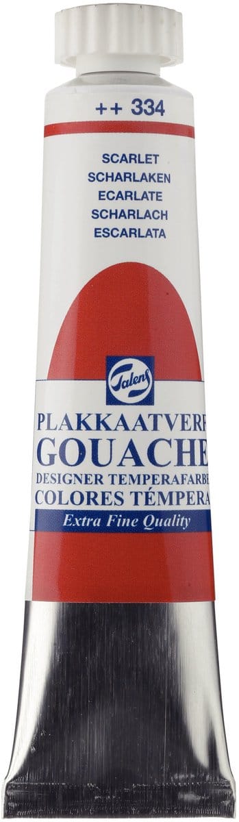Plakkaatverf - 334 Scharlaken - Gouache extra fine - Talens - 20 ml