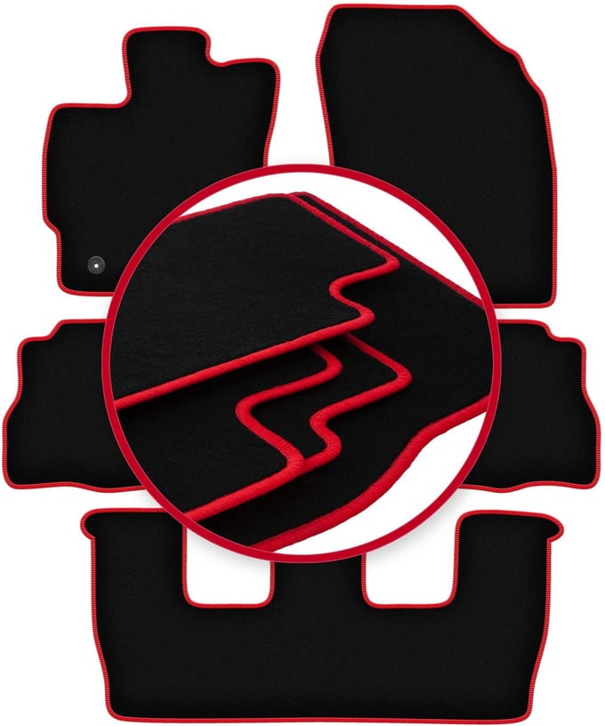 CARLUX-RED automatten voor: Toyota Prius III Plus 7 persoons (2011-)