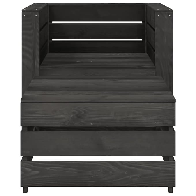 vidaXL - 2-delige - Loungeset - pallet - geïmpregneerd - grenenhout - grijs