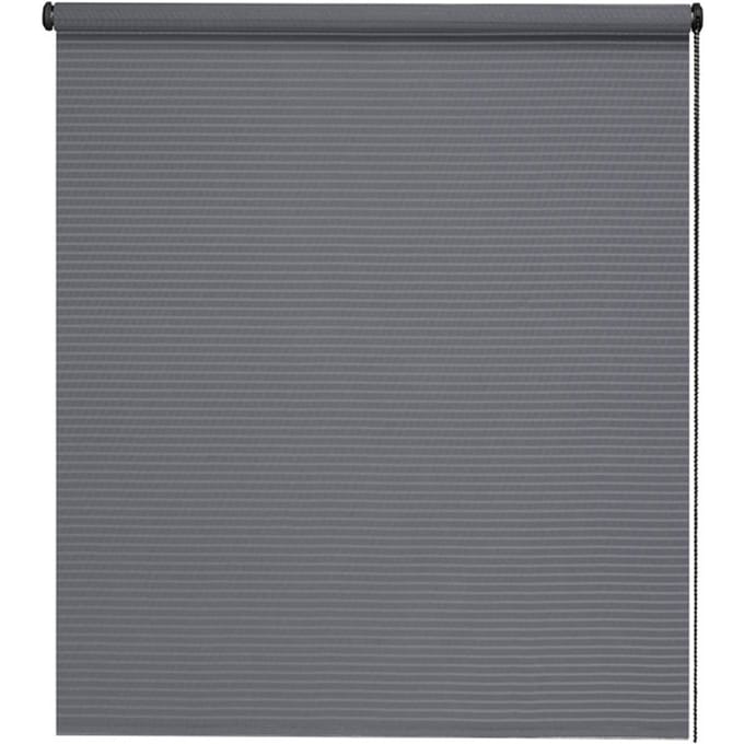 Intensions Lichtdoorlatend Rolgordijn Structuur Open Streep Smal Donkergrijs - 210x190 cm