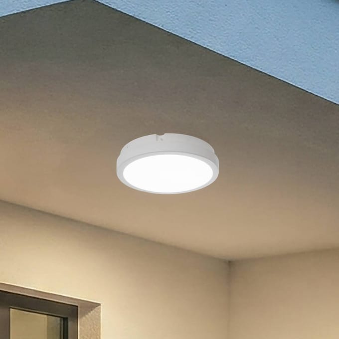 Milagro Lighting LED plafondlamp Vera, wit, kunststof, Ø 22 cm, IP65