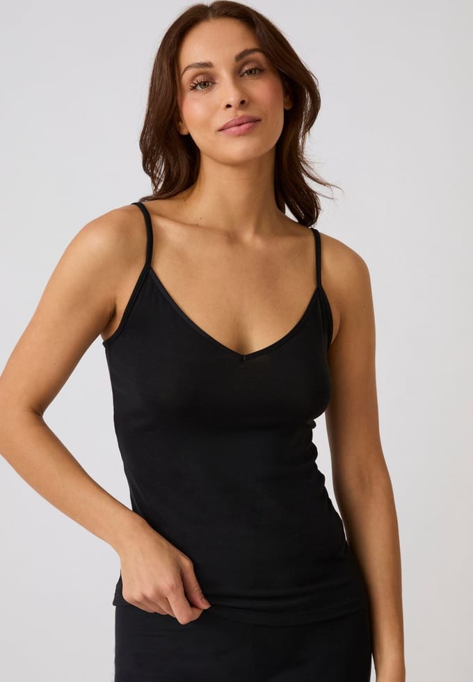Damart - Thermolactyl Sensitive hemdje met biaisafwerking - Dames - Zwart - 38-40 (S)