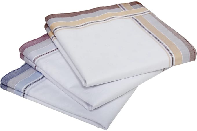 Tiseco Heren zakdoeken 12 stuks - 612 - 40 - Blauw