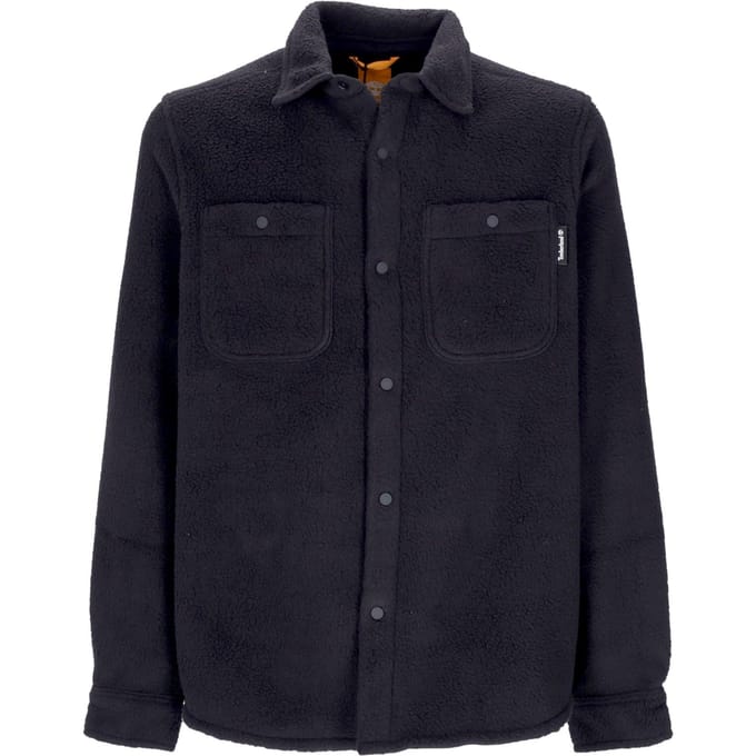 Herenshirt met lange mouwen Fleeceovershirt Zwart
