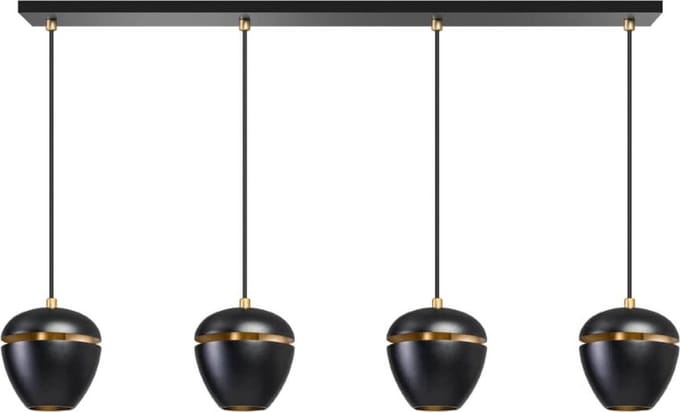 ETH Claire hanglamp balk 4xE27 zwart 1200x100x25mm