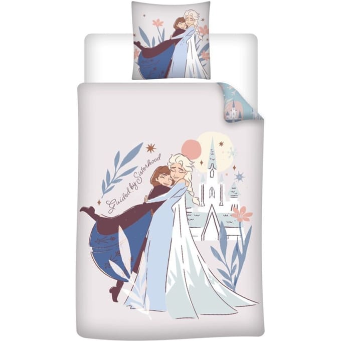 Disney Frozen Dekbedovertrek, Sisterhood - Eenpersoons - 140 x 200 + 65 x 65 cm - Katoen