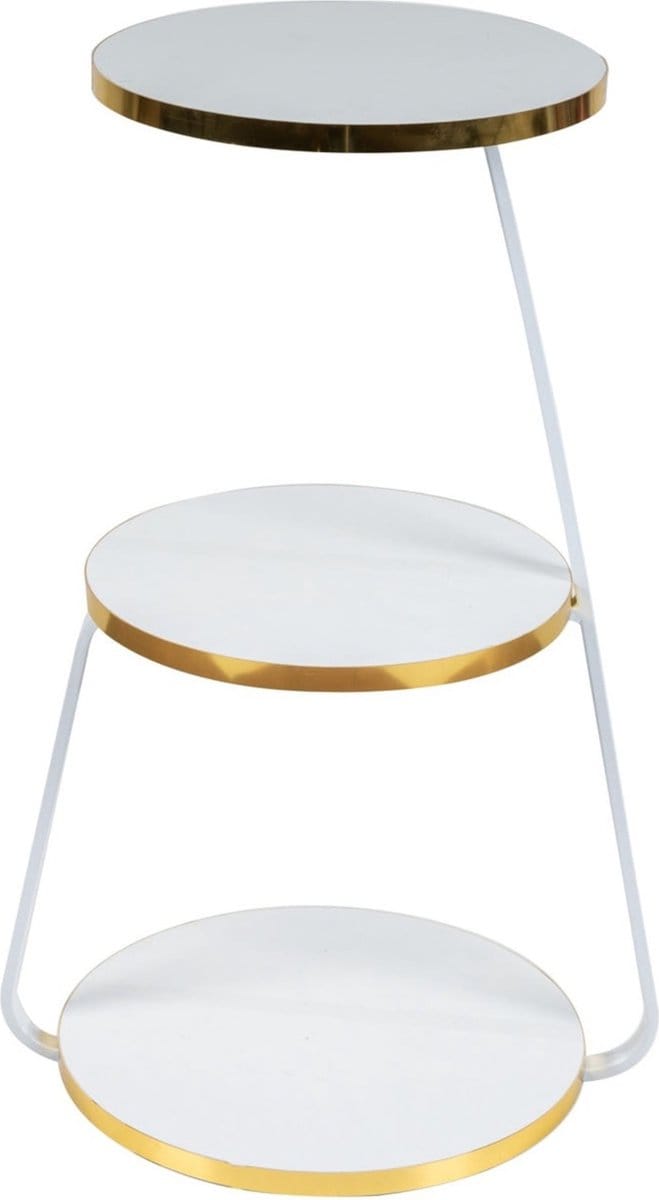 Bijzettafel Sipoo 74x46x37cm wit en goudkleurig
